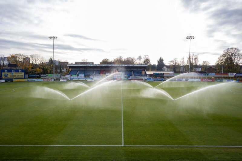 Sutton United Football Club's Toro Irrigation sprinkler system.