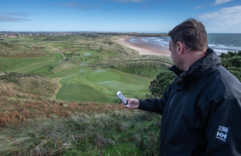 Cruden Bay's Toro irrigation system being operated from distance via a mobile device on the Toro app.