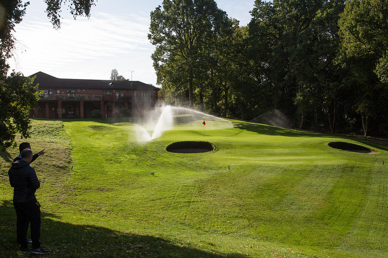 Toro irrigation system in action at Leighton Buzzard Golf Club.